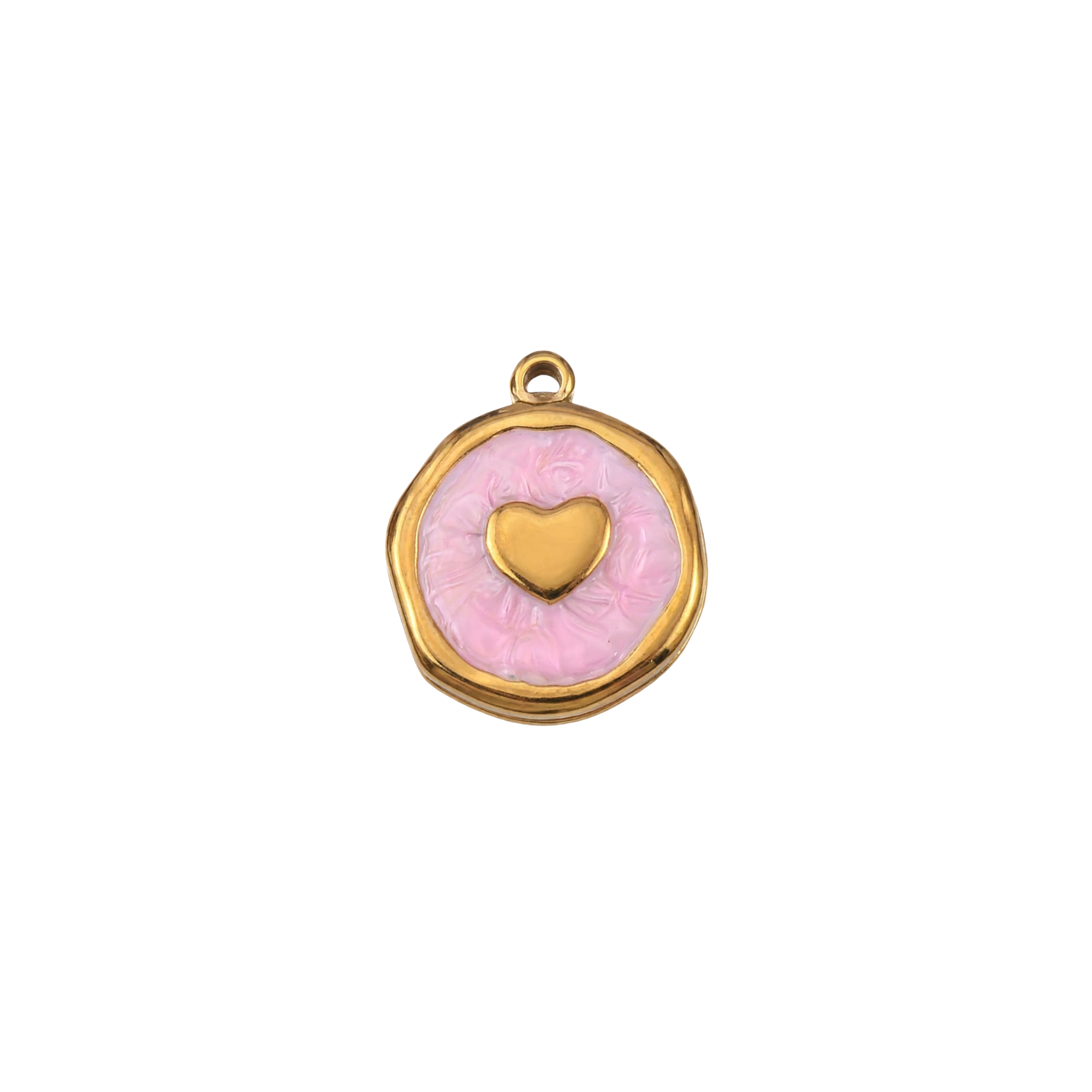 MEDALLA CORAZON ROSA