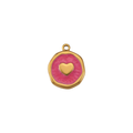 MEDALLA CORAZÓN FUCSIA